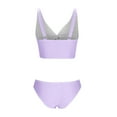 thumbnail image 4 of UTSJKR Womens Bikini Sexy Twist Front Push Up 2 Piece Swimsuit with Underwire Plus Size High Cut Sport Slimming Swim Wear Purple 6-10, 4 of 4