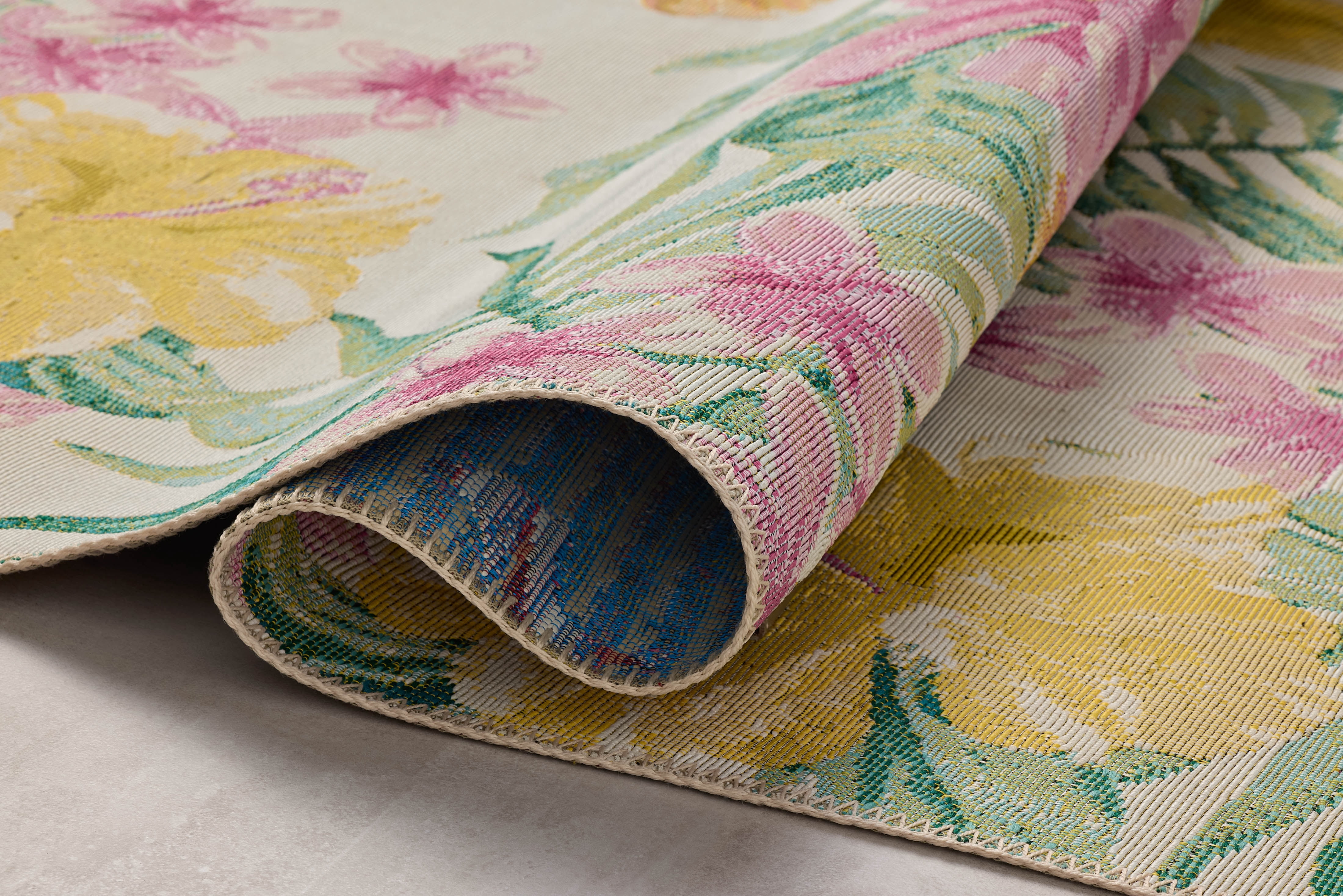 Loloi Botanical Ivory / Sunrise 5'-3" x 7'-8" Area Rug