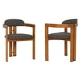 thumbnail image 2 of Jazmin Contemporary Dining Chair in Walnut Wood Finish and Charcoal Fabric - Set of 2, 2 of 8