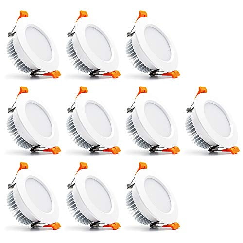3 inch Dimmable LED Recessed Lighting, 110V 7W, 4000K Natural White Retrofit Downlight, CRI 80 with LED Driver, No Can Needed, 10 Pack