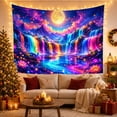 thumbnail image 3 of Glowing Moon Over Waterfalls In Starry Sky, Dreamy Fantasy For Nature Lovers, Mystical Wall Art Decor, Birthday Gift Tapestry Wall Hanging for Bedroom and Living Room, 3 of 7