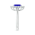 thumbnail image 3 of ANGARA Natural Cushion 1.6 ct Tanzanite & Diamond Floral Ring with Claw Set in 14K White Gold for Women (Size-8x6mm) | December Birthstone, Anniversary Jewelry Gift for Women | Natural Tanzanite Ring, 3 of 10