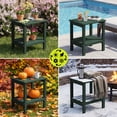thumbnail image 2 of FUNDAZE HDPE 2-Layer End Table for Living Room, Outdoor Side Table, Patio Small End Table, Dark Green, 2 of 12