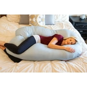 Leachco Back 'N Belly Contoured Body-Hugging Pregnancy Pillow for Belly Support, Latte Ligero
