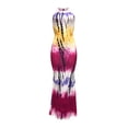 thumbnail image 5 of Yuemengxuan Women Elegant Dress, Tie-dyed Printed Pattern Sleeveless Hollow Out One-piece, 5 of 7