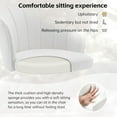 thumbnail image 3 of Swivel Office Chair, Modern Home Office Desk Chair, Velvet Shell Back Vanity Chair with Golden Metal Base, Height Adjustable Upholstered Cute Task Chair, Ivory, 3 of 7