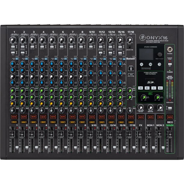 Mezclador analógico Mackie Onyx16 de 16 canales con USB multipista