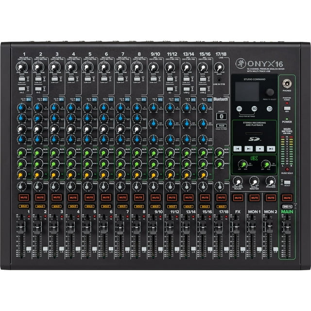 Mezclador analógico Mackie Onyx16 de 16 canales con USB multipista