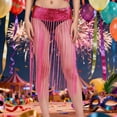 thumbnail image 2 of Daznico Dance Waist Skirt with Fringe Tassel Belt for Latin Belly Dance Practice Performance ,Mardi Gras Clothing,Mardi Gras Skirt,One Size, 2 of 4