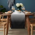 thumbnail image 2 of Black Ombre Table Runner - 48 Inch Long, Kitchen Dining Table Runner Dresser Scarves, Modern Geometric Abstract Rhombus Striped Farmhouse Decor for Coffee Tables Wedding Party Banquet, 2 of 8