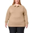 thumbnail image 3 of Mondetta Ladies' Collared Fleece Pullover Top (US, Alpha, X-Large, Regular, Regular, Tan), 3 of 5