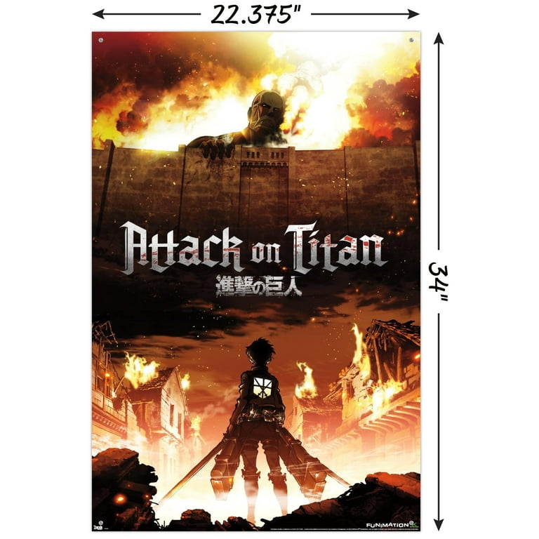 AOTL ポスター Attack on Titan - Fire Wall Poster with Push Pins, 22.375