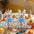 thumbnail image 5 of Lilixerw Chinese Style Blue and White Porcelain Fabric Easter Bunny Ornament,Easter Rabbit Doll Table Centerpiece,Holiday Home Decor,Gift,Spring Festival Ornament, 5 of 6