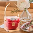 thumbnail image 6 of Esquirla Persimmon Ceramic Candy Jar Tea Storage Jar Candy Bowl Gift Tea Container Tea Canister Wedding Candy Box for Wedding Birthday Red S 7.6cmx6.8cm, 6 of 8