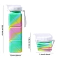 thumbnail image 4 of Plegable Silicona Cuadrada Botella Deportiva Portátil Alimentaria Retráctil para Viajes Fitness Exteriores (arco Iris) Color Arcoíris + Caja Embalaje, 4 of 9