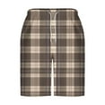 thumbnail image 5 of Busydd Mens Shorts Plus Size Shorts S-5XL Fashion Vintage Plaid Summer Shorts Elastic Waist Drawstring Casual Shorts Loose Oversized Beach Shorts for Men with Pockets, 5 of 5