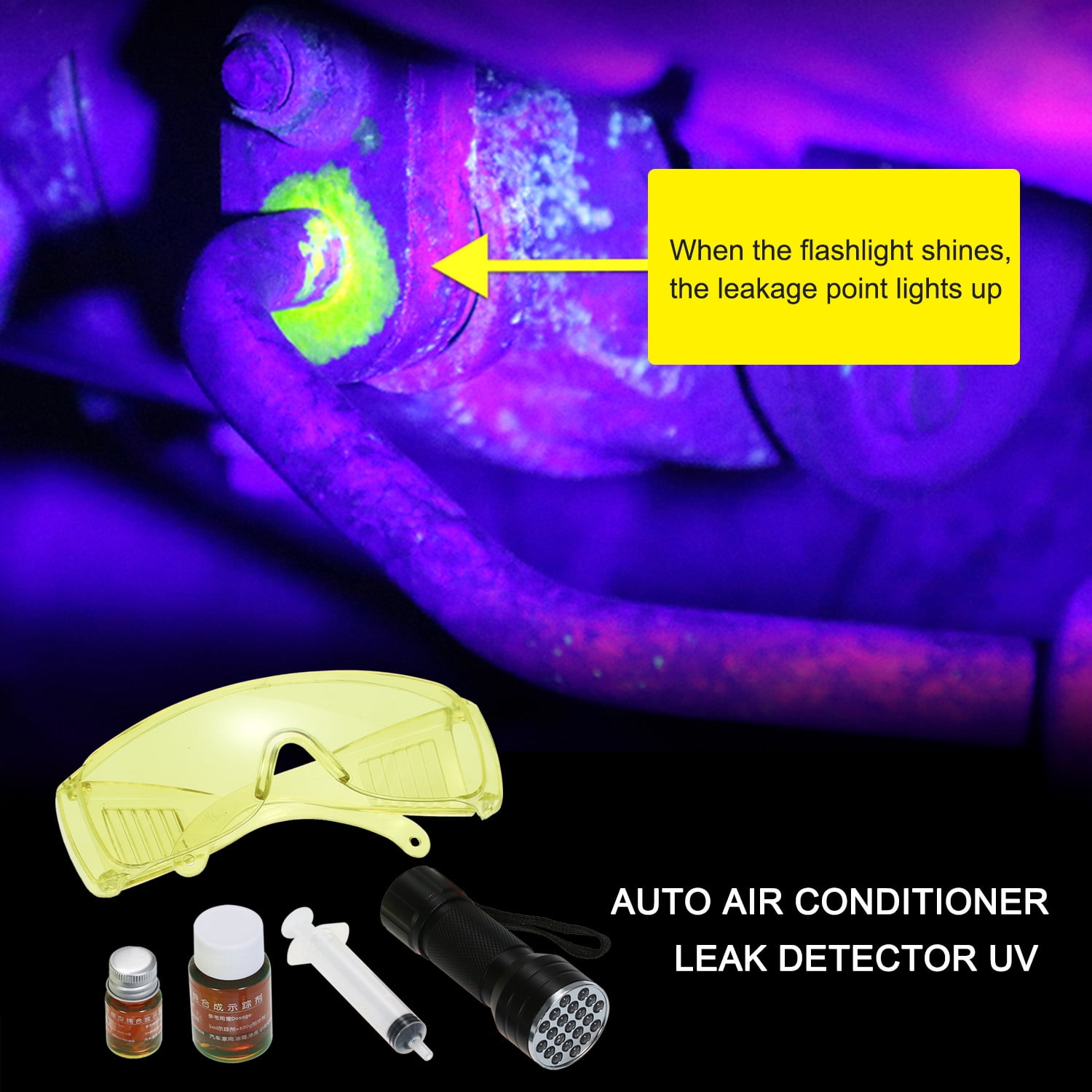 Buy TFixol Auto Air Conditioner Leak Detector UV Flashlight Refrigerant