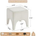 thumbnail image 2 of 17" Boucle Modern Square Foot Stool Ottoman, Vanity Stool for Makeup, Rectangle Foot Rest for Couch, Upholstered Ottoman Stool for Living Room, Bedroom, Entryway (2, White), 2 of 14