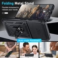 thumbnail image 4 of KOMI Compatible with Google Pixel 7a Case Built in Slide Camera Lens Cover+Screen Protector+Finger Ring Holder Kickstand,Heavy Duty Shockproof Full Body Protective Phone Cover,2023 Black, 4 of 5