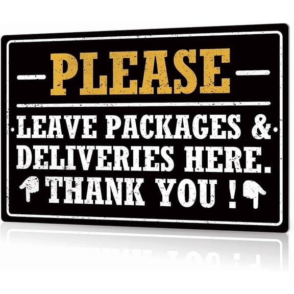 Please Place Packages in Box Aluminum Sign Package Signs for Delivery Box Package Delivery Boxes Please Leave Packages Here Signs for Outside Deliveries Decor 8x12 in