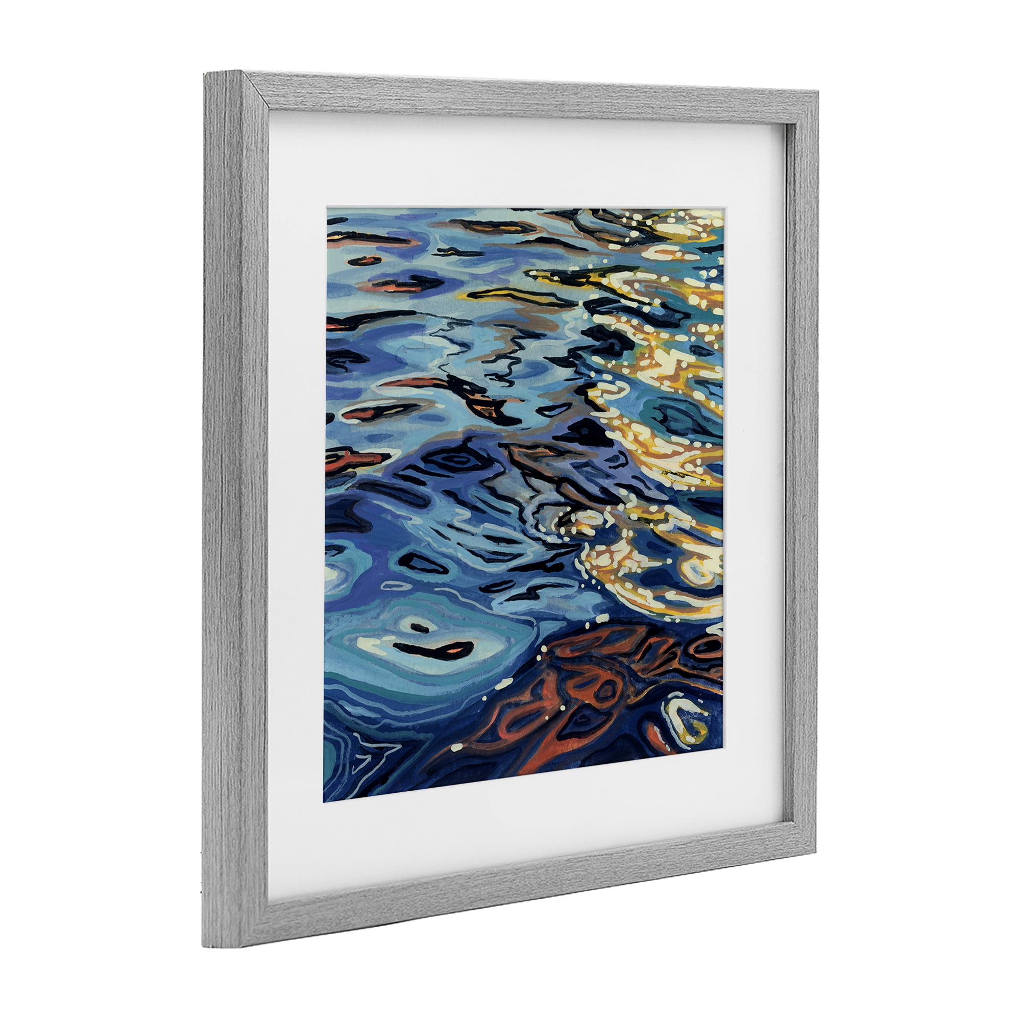 Stupell Industries Sunrise on Rippling Water Gray Framed Print Under Glass, design by Kate Jarvik Birch