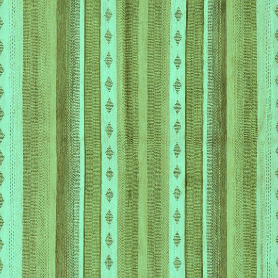 Ahgly Company Indoor Square Abstract Turquoise Blue Modern Area Rugs, 7' Square