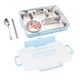 thumbnail image 4 of Fiambrera Bento, calentador de alimentos, calentador de agua caliente de acero inoxidable, capa única a prueba de fugas para viajes, oficina, Picnics, , azul BLESIY Contenedor de almuerzo, 4 of 8