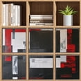 thumbnail image 4 of Collapsible Oxford Fabric Storage Cubes with Handles, Large Mid Foldable Oxford Cloth Bins Set of 2/6, Closet Organizers for Shelves Clothes Home Kitchen Toy - Black Red Plate-1, 4 of 7