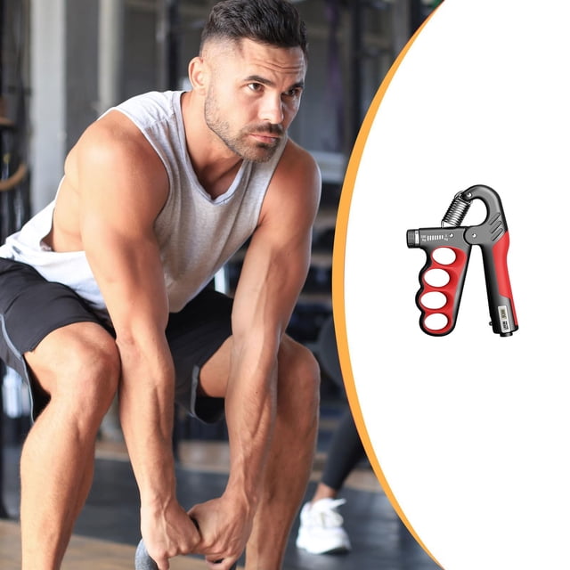 NAOJIE® Renforcement de la Prise en Main avec Résistance Réglable 11-220 Lb (5-100 kg), Compteur Automatique, Conception Ergonomique - Rouge, Renforcement de la Prise, Prise en Main, Renforcement de l'Avant-bras