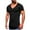 Black, variant on Mens Plus Size Shirts Summer Solid Color Slim Fit V-neck Fashion Short Sleeve Top T-shirt