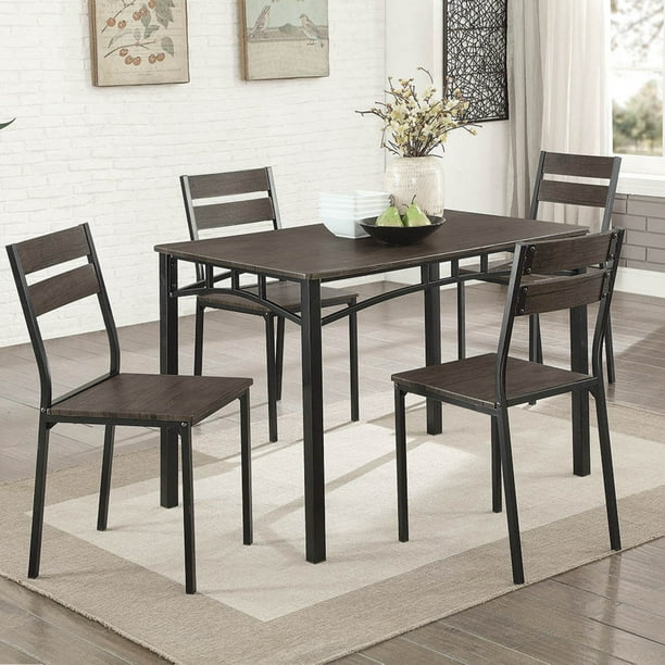 Furniture of America Trujillo 5-Piece Modern Farmhouse Dining Table Set