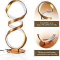 thumbnail image 2 of NanFeng Gold Table Lamp Set of 2,LED Touch Dimmable Spiral Desk Lamp,16 Inch Metal Aesthetic Art and 3 Color Temperature Modern Nightstand Bedside Lamp for Living Room Bedroom Reading Decorative, 2 of 7