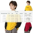 thumbnail image 2 of OGLCCG Boys' 2-in-1 Long Sleeve T-Shirts Oversized Casual Crew Neck Cotton Pullover Tees Loose Fit Letter Printed Shirts 7-15 Years, 2 of 5