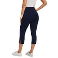 thumbnail image 6 of cfhntfmh Yoga Pants for Women Slim High Elastic Waist Capri Leggings Fashion Side Slit Running Workout Crop Trousers, 6 of 6