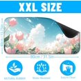 thumbnail image 2 of Flower Sky Mouse Pad, Anime Gaming Gaming Mouse Pad, Extended Desktop Pad, 3 mm Thick Long Non-Slip Rubber Base Mouse Pad, 31.5 X 11.8 inches, 2 of 3