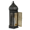 thumbnail image 3 of Northlight 21.25" Black and Gold Moroccan Style Pillar Candle Lantern, 3 of 4