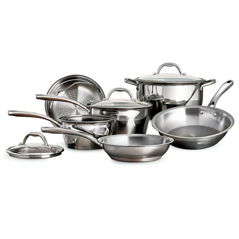 Tramontina 80154/567DS Tri-Ply Base Stainless-Steel Cookware Set,  Induction-Ready, 9-Piece