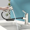 thumbnail image 1 of KAIYING Robinet de Salle de Bain à un Seul Trou avec Pulvérisateur Extractible, Robinet de Lavabo à 3 Modes, Moderne à une Seule Poignée (Nickel Brossé, Régulier), 1 of 7