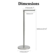 PHANCIR Freestanding Toilet Paper Holder with Top Storage Shelf, Modern Bathroom Toilet Paper Roll Holder, Silver