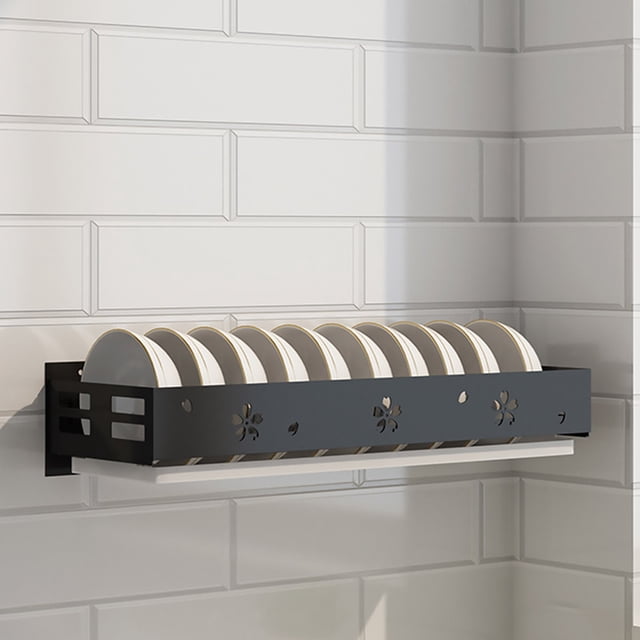 Estante de cocina montado en la pared, estante de acero inoxidable, plato, cuenco, condimento, organizador de almacenamiento, estante para cuenco AweSitey LF0173-05B