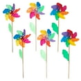 thumbnail image 1 of 6pcs Colorful Pinwheel Toy Kids DIY Pinwheels Windmill Party Gifts Decor, 1 of 9