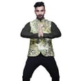 thumbnail image 4 of Atasi Animal Skin Casual Jacket For Men Printed Nehru Jacket Mens Wedding Indian Waistcoat Mandarin Blazer-Small, 4 of 6