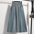 thumbnail image 5 of Curuila Womens Denim Skirts With Pocket Solid Color Elastic Waistband Elegant Long Skirts For Women Size Xl, 5 of 9