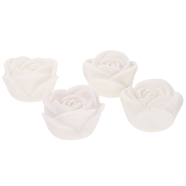 4 Pcs Décoration de Table Lumières LED Lanternes Électroniques Roses Plastique Blanc Ensembles de Décoration Romantique
