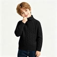 thumbnail image 6 of Lmnyox Sweaters for Kids Plain Long Sleeve Turtleneck Cable Knit Pullover Winter Casual Warm Sweaters, 6 of 8