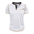 thumbnail image 3 of FRSASU Men's Henley Shirts Short Sleeve Casual Basic T-Shirts Fashion Classic Lightweight Button Tee Tops White, 3 of 8