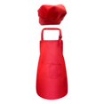 thumbnail image 2 of simhoa Kid Apron and Hat Adjustable Bib Front Pocket Kitchen Apron for Gardening Red M, 2 of 7