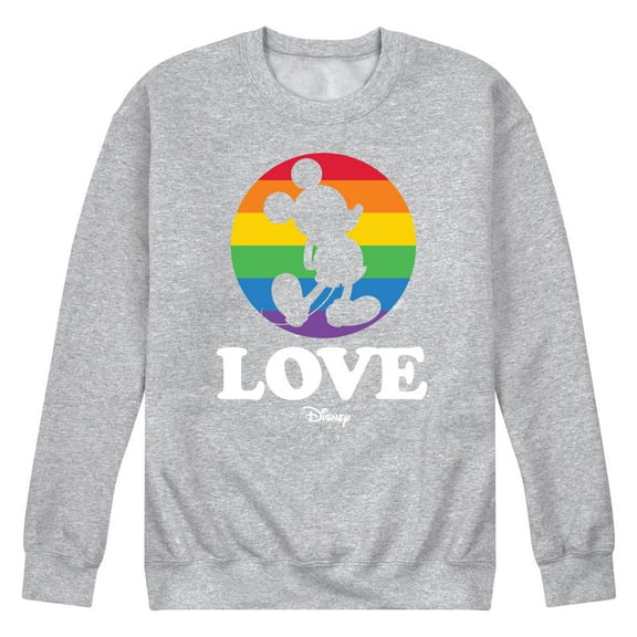 Disney Pride - Love - Rainbow Spotlight on Mickey - Men's Crew Neck Fleece Pullover