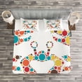 thumbnail image 3 of Ambesonne Crabs Quilted Bedspread Set 3 Pcs, Colorful Dotted Shape, King Size, Multicolor, 3 of 3