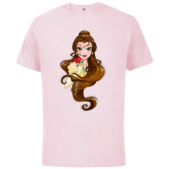 Disney Belle T-Shirt - Short Sleeve Cotton T-Shirt for Adults - Customized-Soft Pink